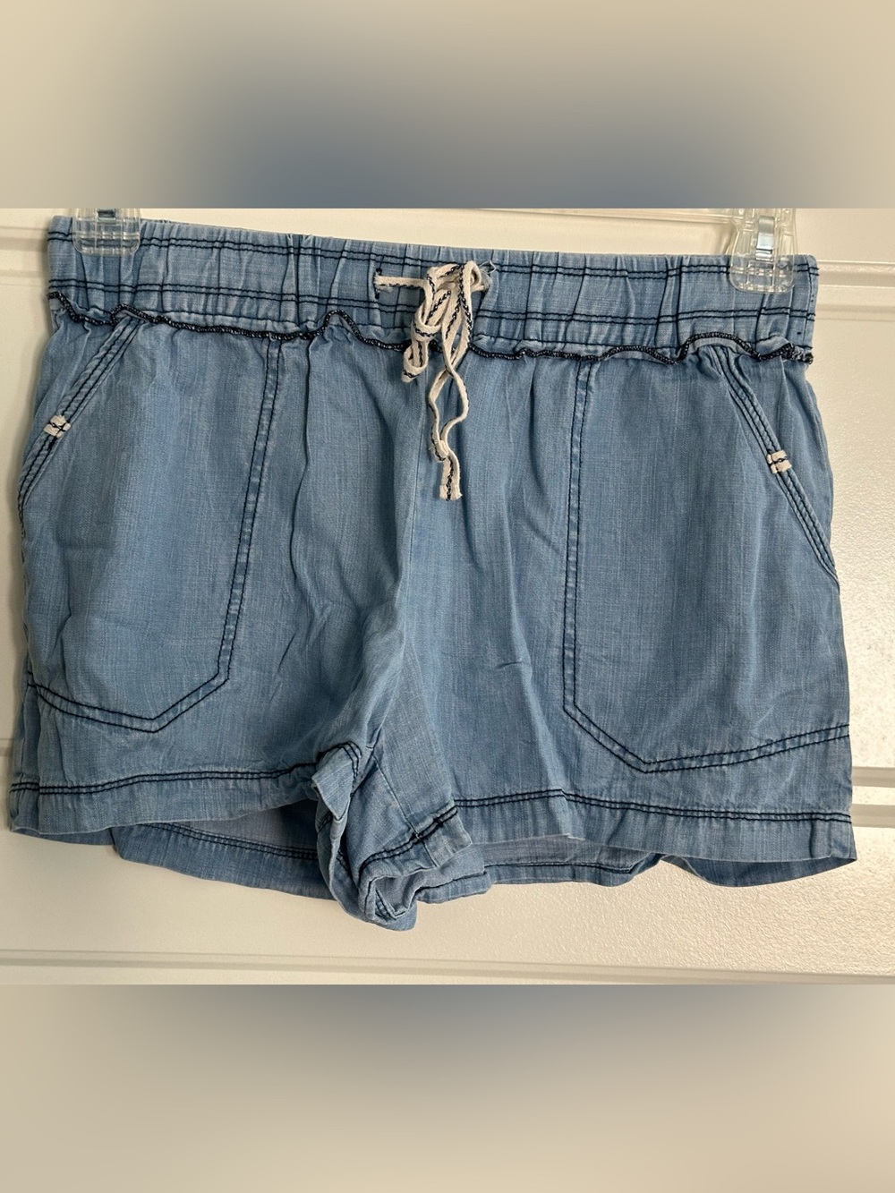 Rewind Light Blue Drawstring Women’s Shorts